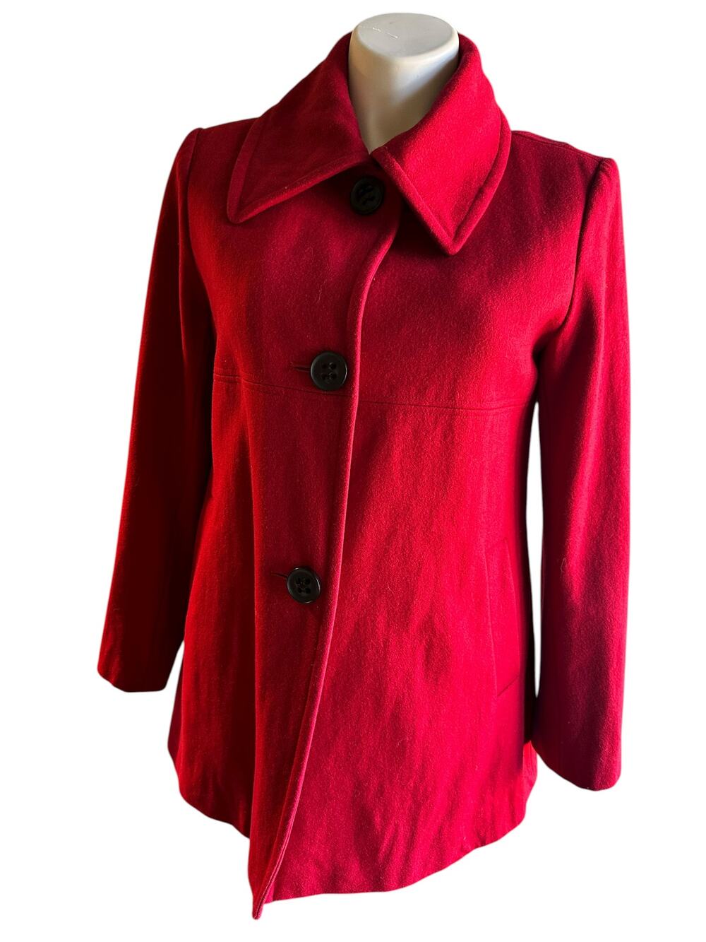 Alfani Red Wool Blend Coat Women’s Size 14 Tailored Lined Winter Jacket